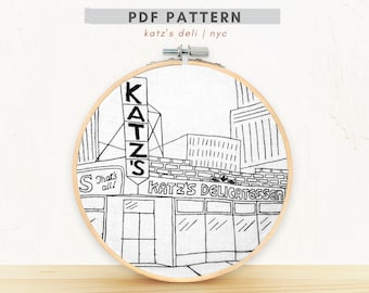 PDF Embroidery Pattern- Katz's Deli | New York City