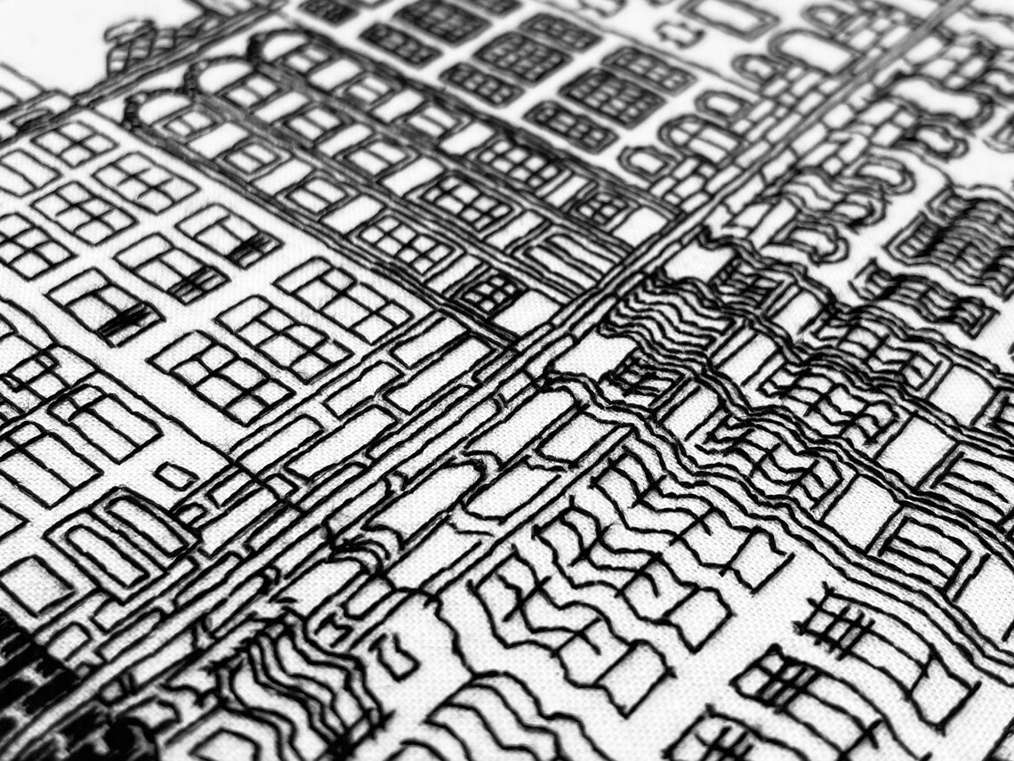 PDF Embroidery Pattern Gingerbread Houses Amsterdam Etsy