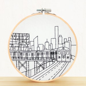 New York City Subway - full embroidery kit - diy modern needlepoint