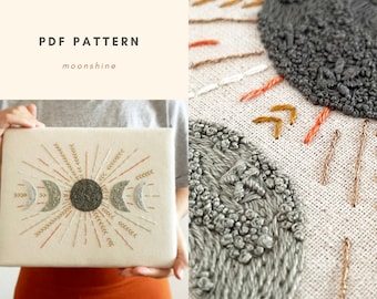 PDF Embroidery Pattern- Moonshine
