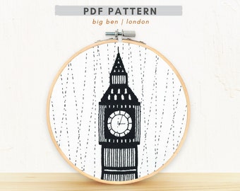 PDF Embroidery Pattern- Big Ben | London