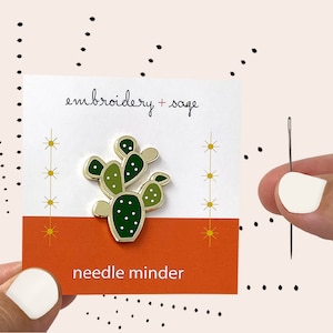 Prickly Pears - Magnetic Needle Minder - Embroidery and Cross-Stitch Needle Keeper for Hand Sewing