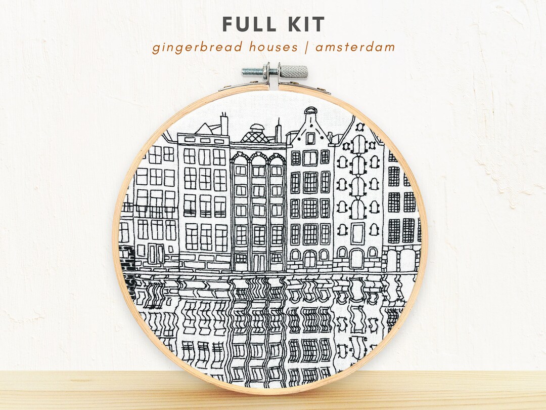 NEW Gingerbread Houses Amsterdam Full Embroidery Kit Etsy