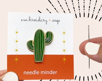 Cactus - Magnetic Needle Minder - Embroidery and Cross-Stitch Needle Keeper for Hand Sewing