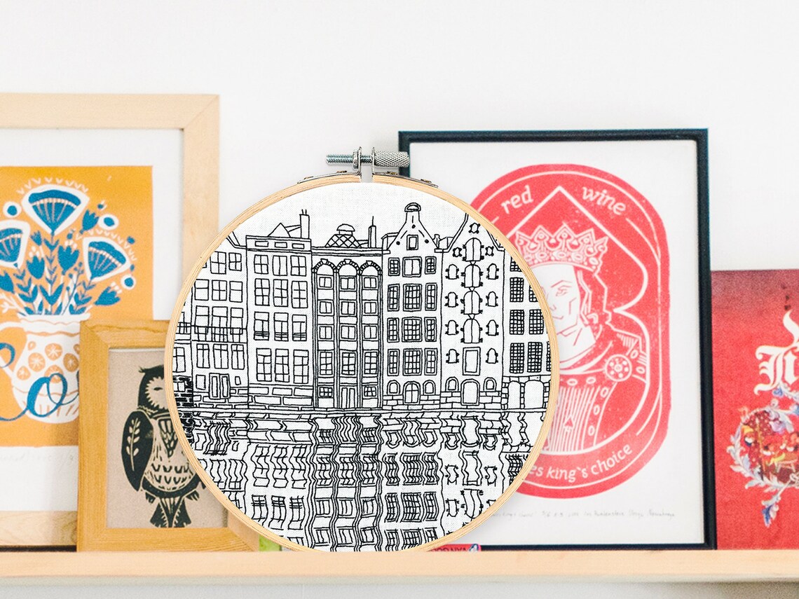 PDF Embroidery Pattern Gingerbread Houses Amsterdam Etsy