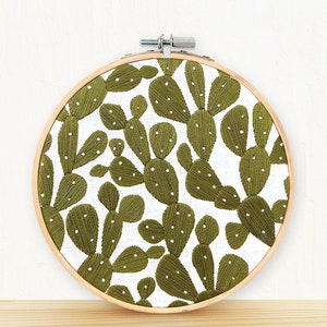 Prickly Pears - full embroidery kit - diy modern needlepoint