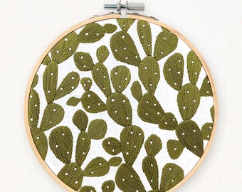 Prickly Pears - full embroidery kit - diy modern needlepoint