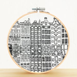Gingerbread Houses | Amsterdam - full embroidery kit - diy modern needlepoint