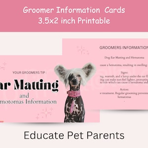 Dog Groomer Matting and Hemotoma Information Printable  Great for Pet Groomers,Pet Stylist,Dog groomers, Pet Salon, Dog Grooming Salon.