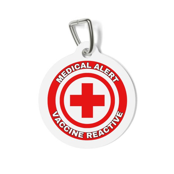 Medical Alert Dog Tag for Vaccine Reactive Australia