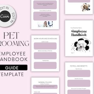 Grooming Employee Handbook,Dog Grooming Forms,Grooming Business, Groomers Policies, Dog Salon,Dog Grooming Service, Groomer Business,Pet Spa