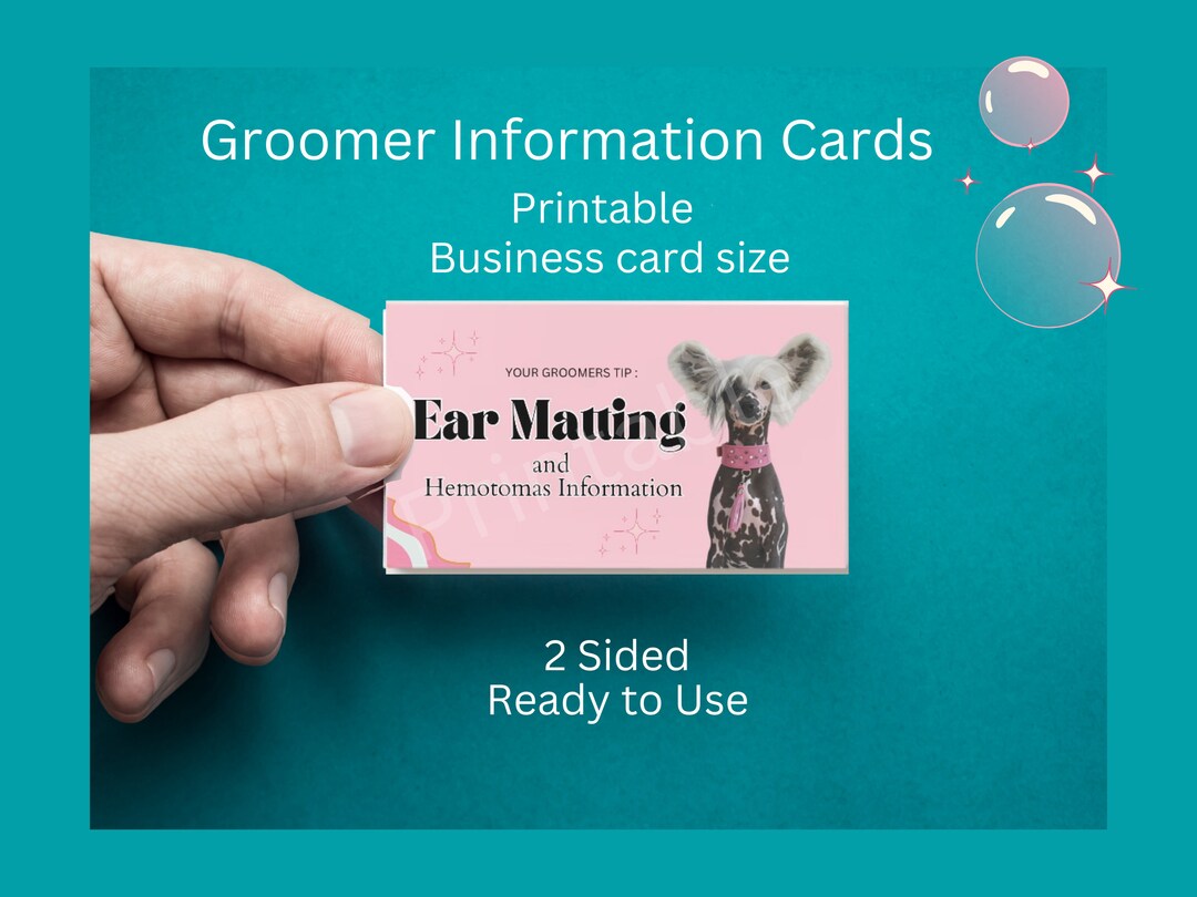 Dog Groomer Matting and Hemotoma Information Printable Great for Pet