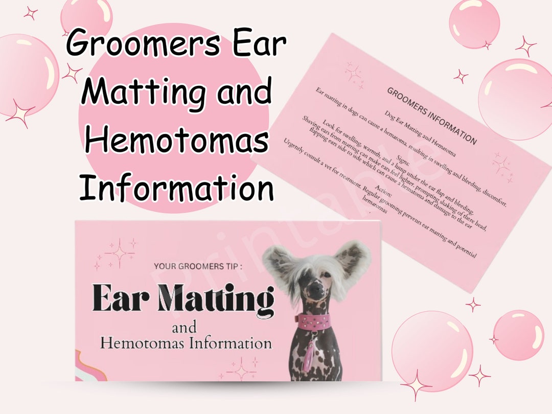 Dog Groomer Matting and Hemotoma Information Printable Great for Pet
