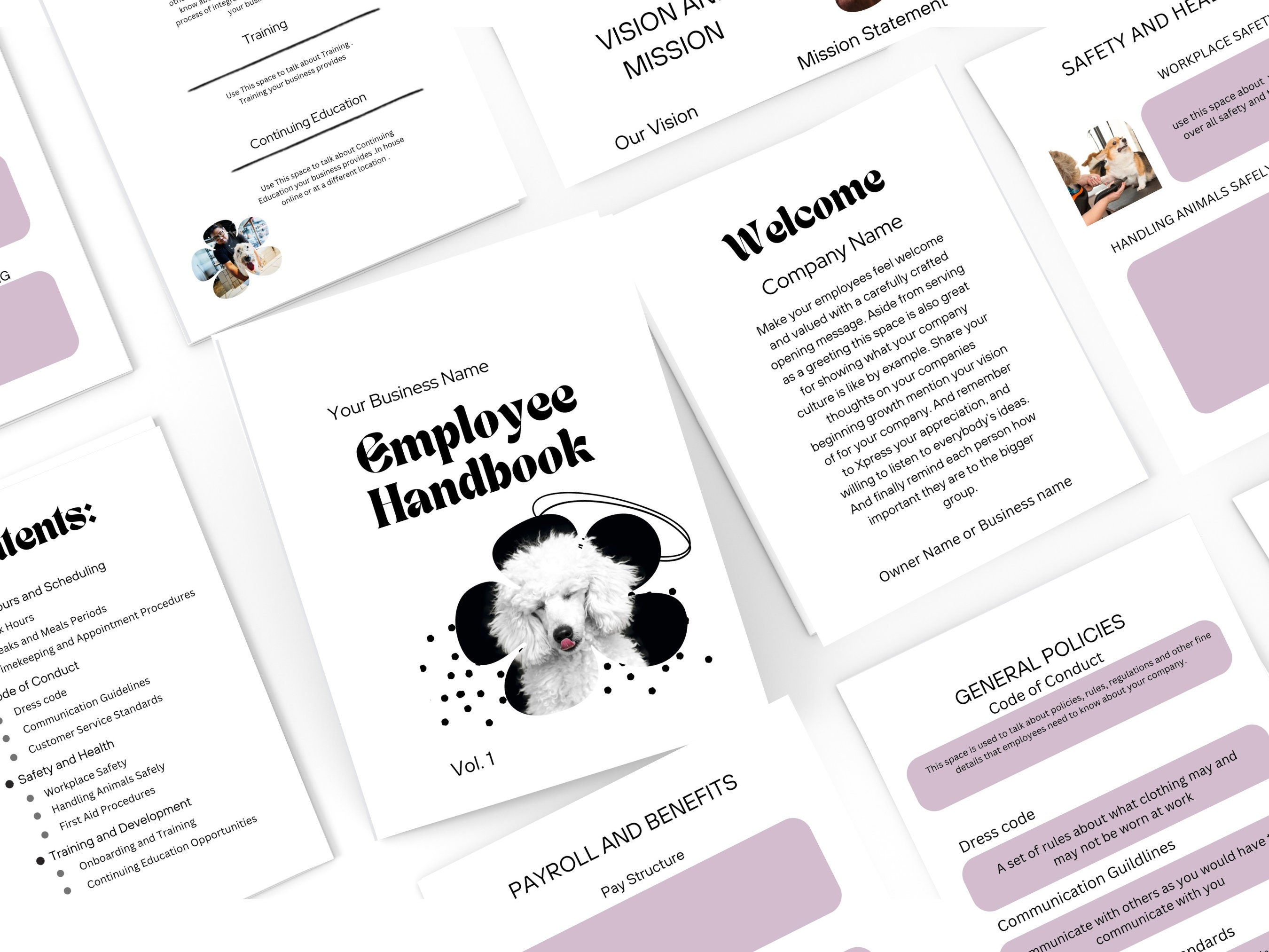 Dog Grooming Employee Handbook,dog Grooming Forms, Grooming Business