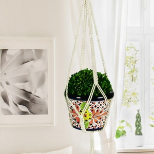 Macrame Plant Hanger, Indoor Hanging Planter, Macrame Plant Holder, Pot Hanger, Plant Holder, Cotton Hanging Planter, Macrame Pot Hanger 40 image 4