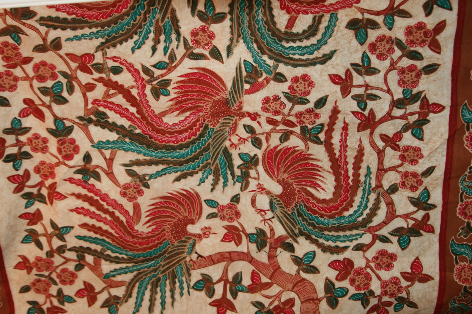 Indonesian Hand Painted Batik Beautiful Colors of Red and Etsy