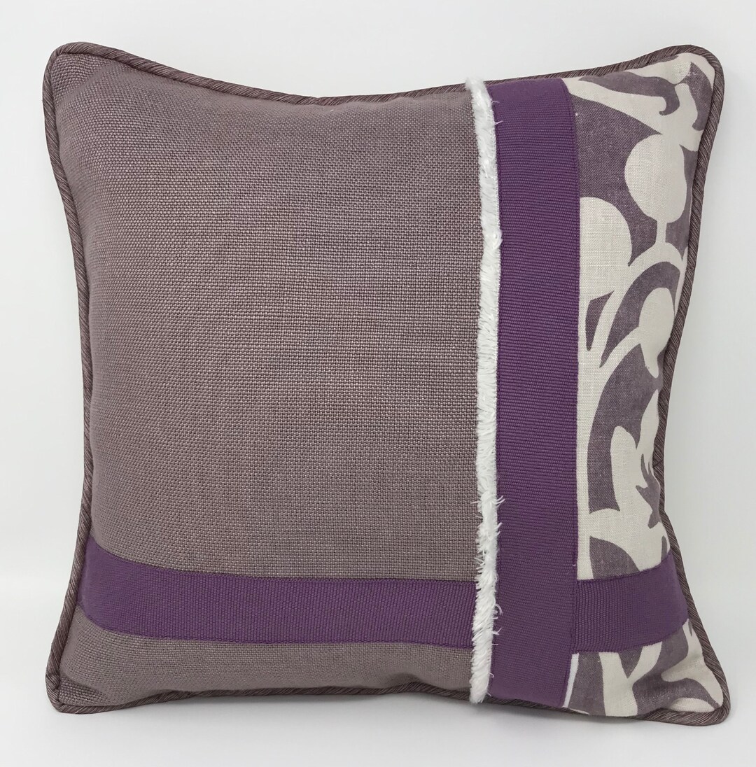 Purple Linen Pillow Cover 16x16, Linen Pillow, Luxury Pillow, Modern