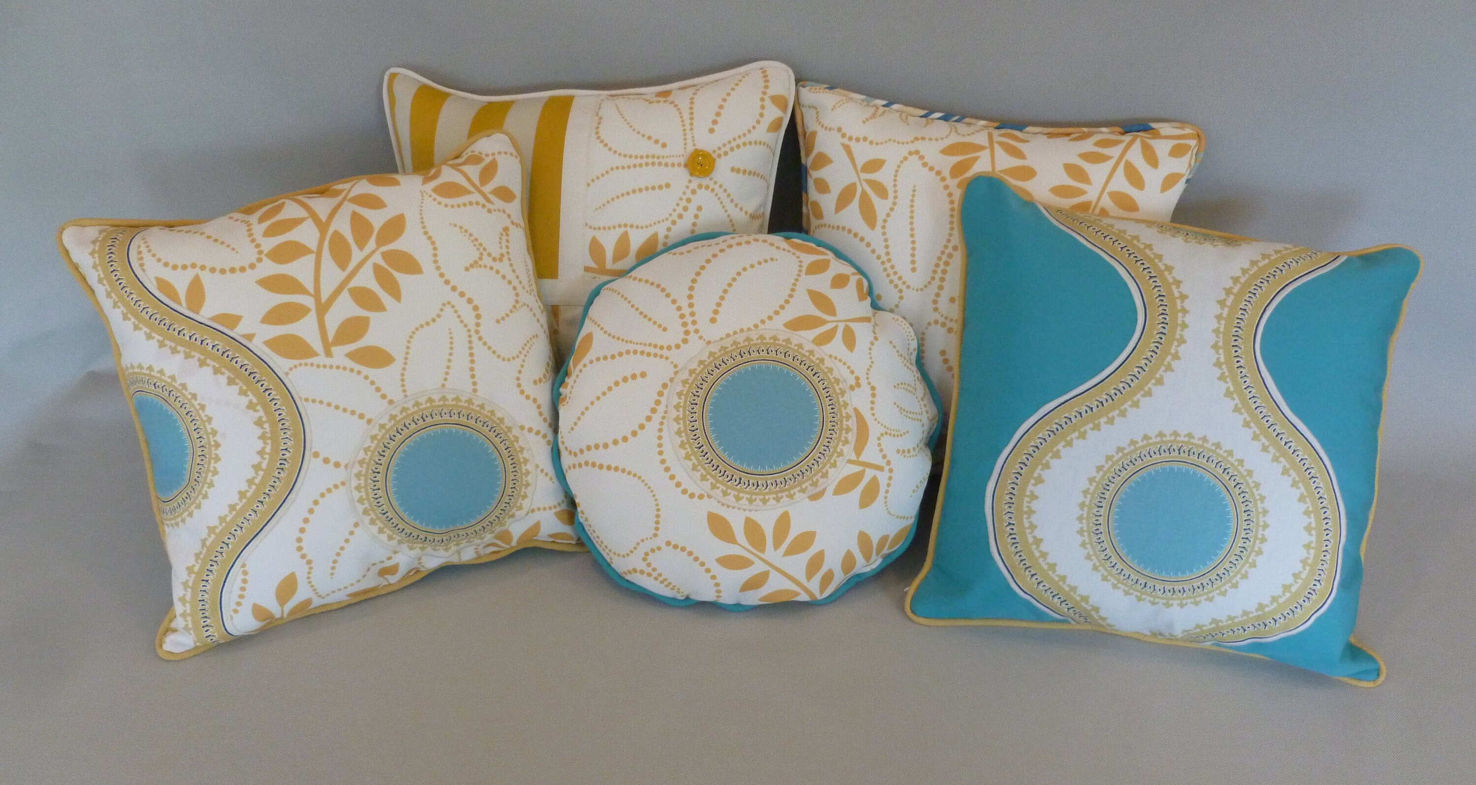 Yellow Pillow Cover 18x18 Mid Century Modern Pillow Striped Etsy