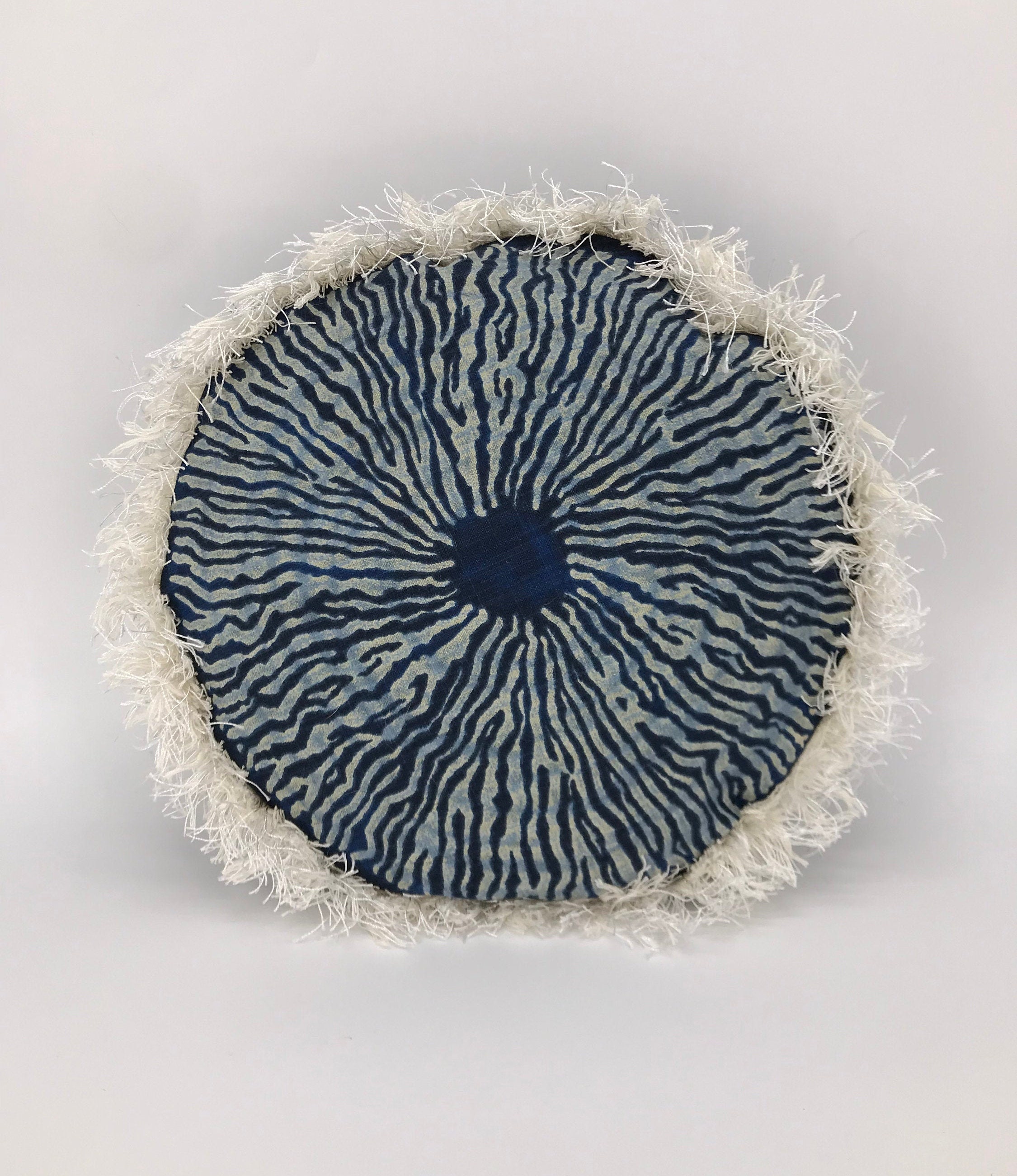 navy blue round pillow