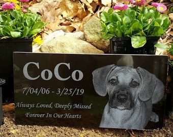 Custom Pet Tombstone: Laser Engraved Porcelain Grave Marker
