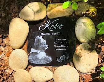 Laser Engraved Pet Memorial Tombstone: Weatherproof Dog Headstone (12x12)