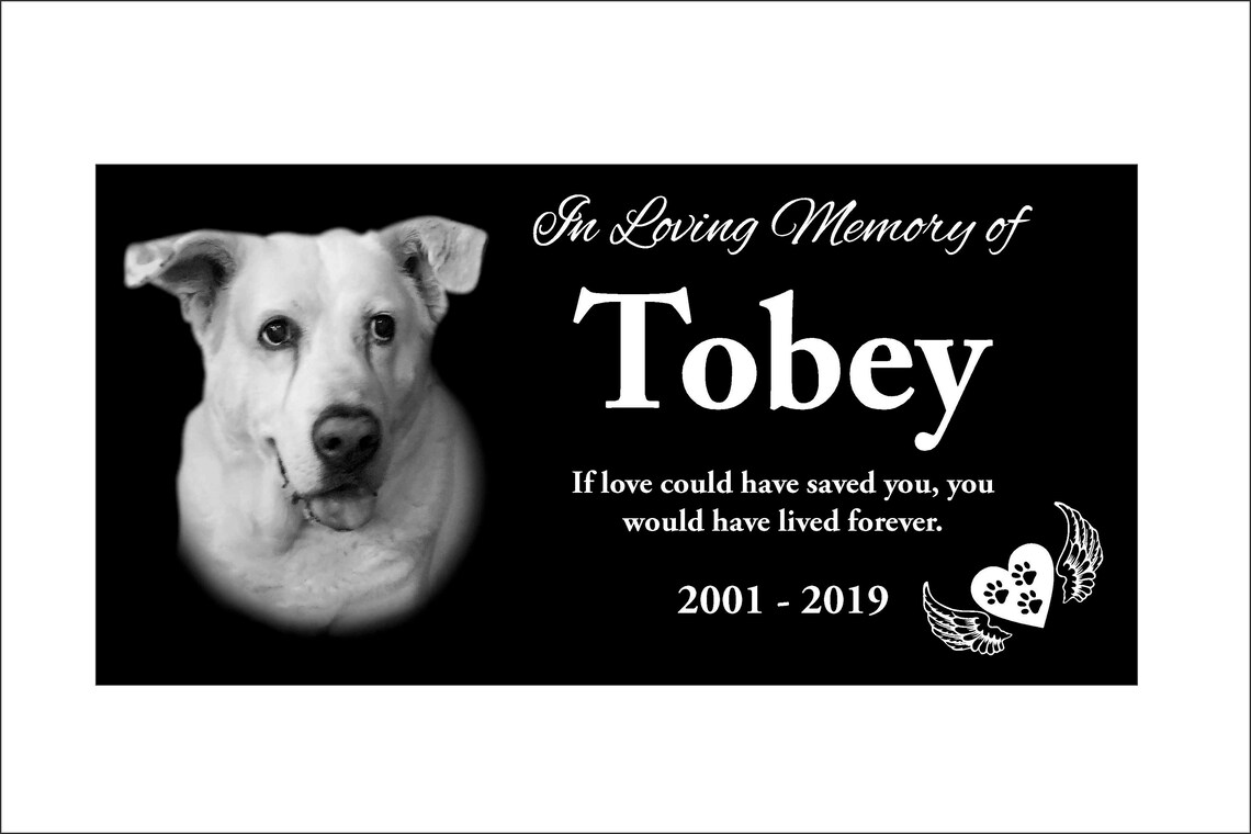 12x6 Dog Tombstone Pet Memorial With Your Dog/pet Picture Etsy