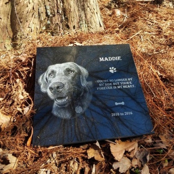 12x12 Pet headstone, dog tombstone, pet memorial, graver marker, pet stone, dog headstone, laser engraved, monument, weather proof