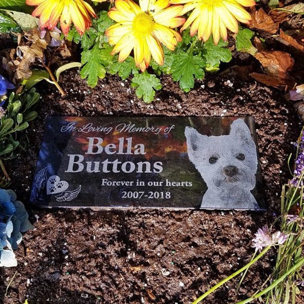 12x6 Dog Tombstone, pet memorial with your dog/pet picture, graver marker, pet stone, dog headstone, this item ships for FREE within the US