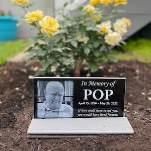 12x6 Human Photo Tombstone, headstone, personalized laser engraved, memorial, grave marker, plaque