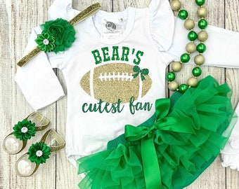 Baby Girl Football Outfit - Bears Cutest Fan Outfit - Baylor Bears Football with Daddy Outfit