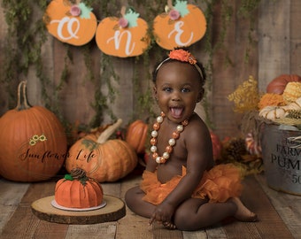 Orange Tutu Bloomers - Cake Smash Photos - Halloween Pumpkin - Pumpkin Headband - Baby Girl Thanksgiving Outfit