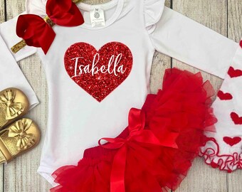 Personalized First Valentine's Day Outfit - Baby Girl Valentines Outfit