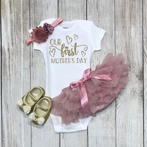 Baby Girl First Mother’s Day Outfit - Mothers Day gift - Our First Mothers Day - Mother&#39;s Day Photos