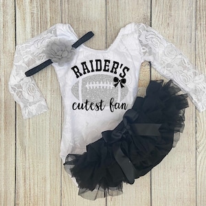 Baby Girl Football Outfit - Raiders Cutest Fan Outfit - Las Vegas Raiders Football with Daddy Outfit