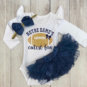 Baby Girl Football Outfit Notre Dame Cutest Fan Outfit Flighting