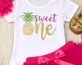 Baby Girl Sweet One Pineapple First Birthday Outfit