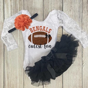 Baby Girl Football Outfit - Bengals Cutest Fan Outfit -Cincinnati Football with Daddy Outfit
