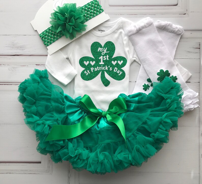 Baby Girl My first St Patricks Day Outfit Baby\u2019s 1st St Patrick\u2019s Day First St Patricks Day Outfit Baby Girl Irish Photos
