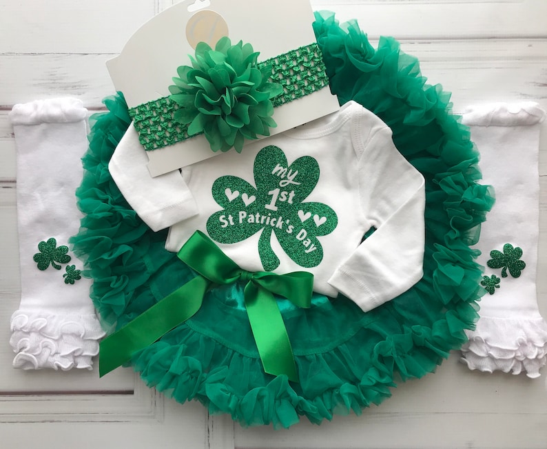 Baby Girl My first St Patricks Day Outfit Baby\u2019s 1st St Patrick\u2019s Day First St Patricks Day Outfit Baby Girl Irish Photos