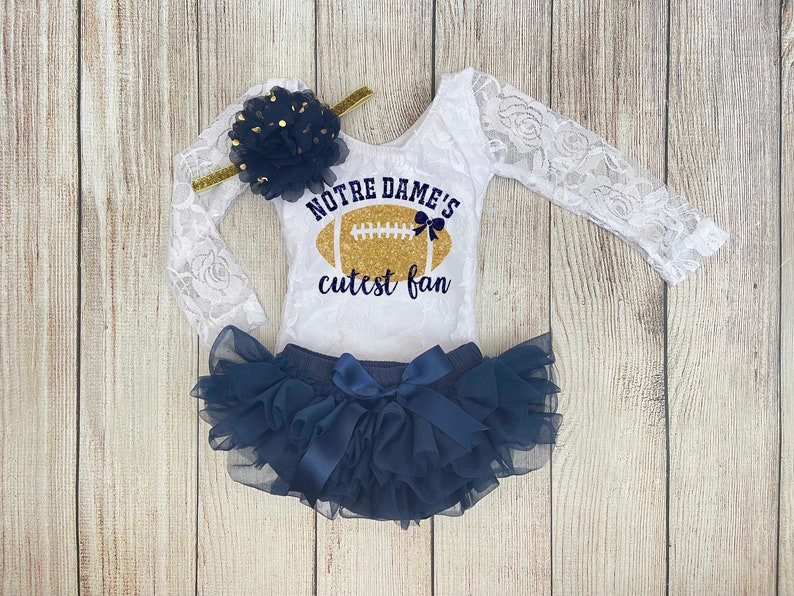 Baby Girl Football Outfit Notre Dame Cutest Fan Outfit Etsy