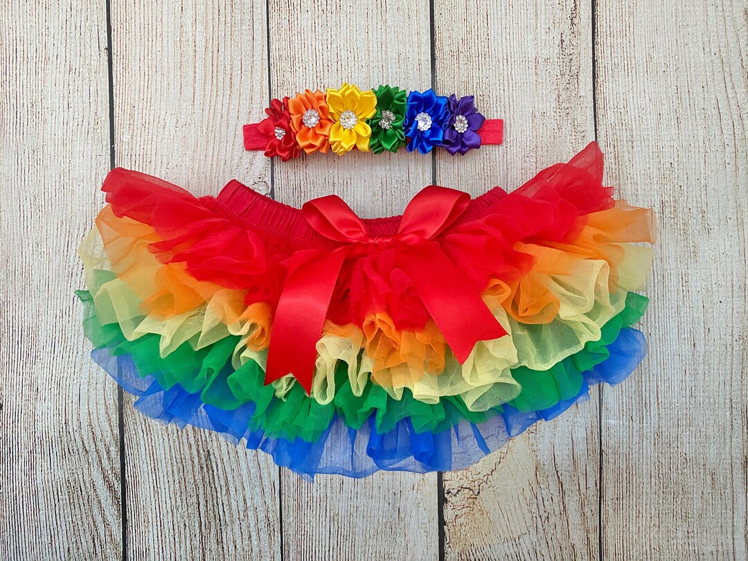 Rainbow Baby Baby Girl Rainbow Tutu Bloomers Newborn Photos Cake Smash
