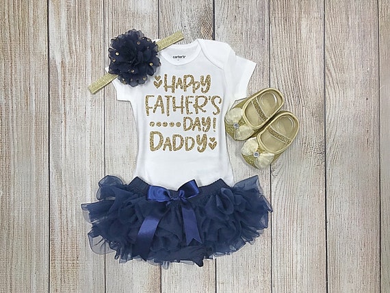 Baby Girl Fathers Day Outfit Happy Fathers Day Daddy Fathers Day Gift First Fathers Day Outfit Father s Day Photos Etsy