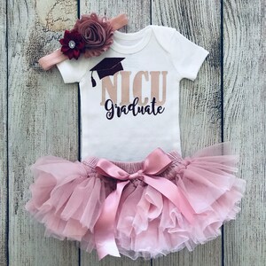 Baby Girl NICU Graduate Outfit Preemie baby NICU Outfit Rose Gold Tutu Bloomers Newborn Photos Premie Baby Coming Home Outfit image 6