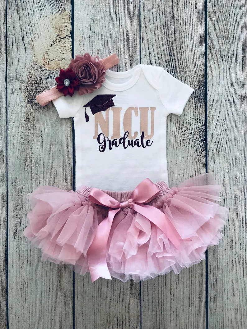 Baby Girl NICU Graduate Outfit Preemie baby NICU Outfit Rose Gold Tutu Bloomers Newborn Photos Premie Baby Coming Home Outfit image 6