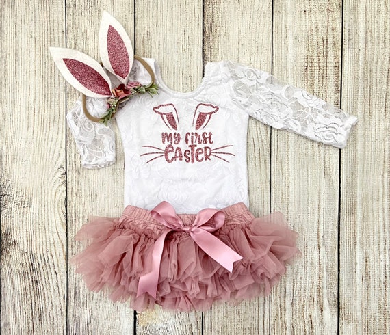 Tenue Pâques bébé fille avec body et tutu