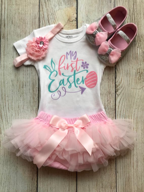 infant pink easter dress Pink with Easter Bunnies Dress