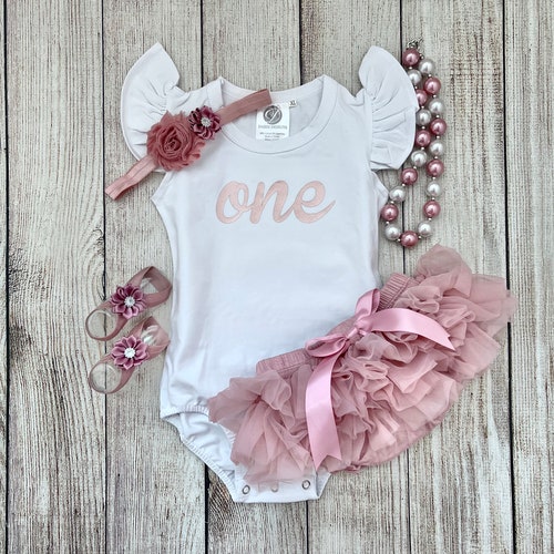 First Birthday Outfit Girl Pink and Gold Butterfly Birthday - Etsy
