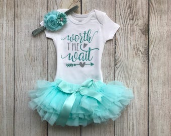 Baby Girl Coming Home Outfit - Worth the Wait - Baby Girl Outfit  - Newborn Photos