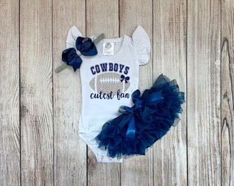 Baby Girl Football Outfit - Cowboys Cutest Fan Outfit - Football with Daddy Outfit