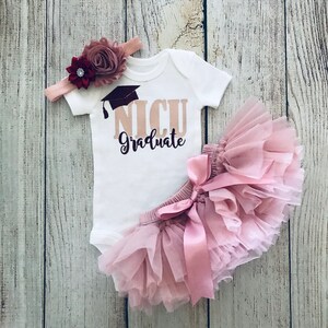 Baby Girl NICU Graduate Outfit Preemie baby NICU Outfit Rose Gold Tutu Bloomers Newborn Photos Premie Baby Coming Home Outfit image 2